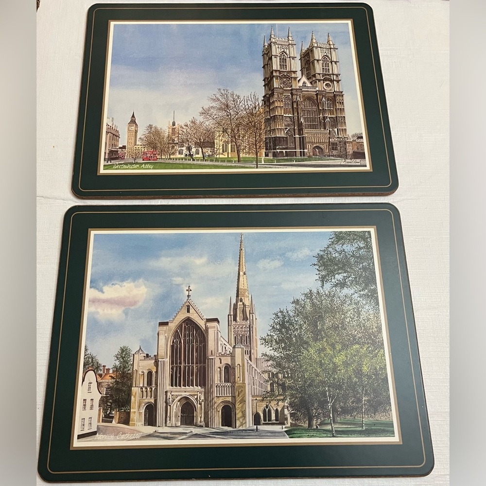 Beautiful Set of six Pimpernel placemats, Cathedrals of England.